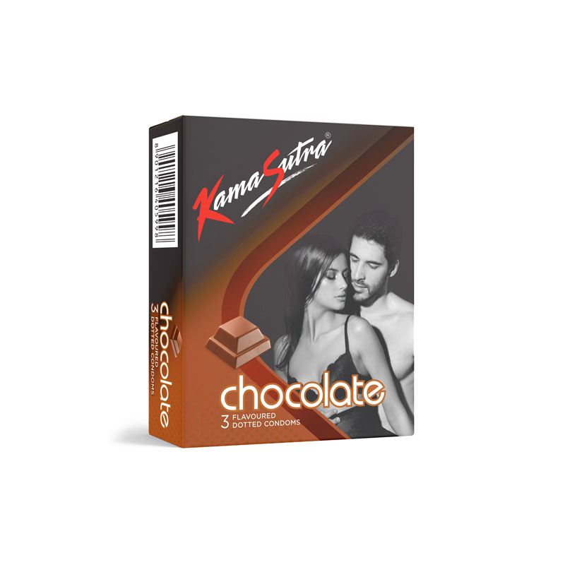 KamaSutra Chocolate Flavoured Dotted Condoms - Pack of 3