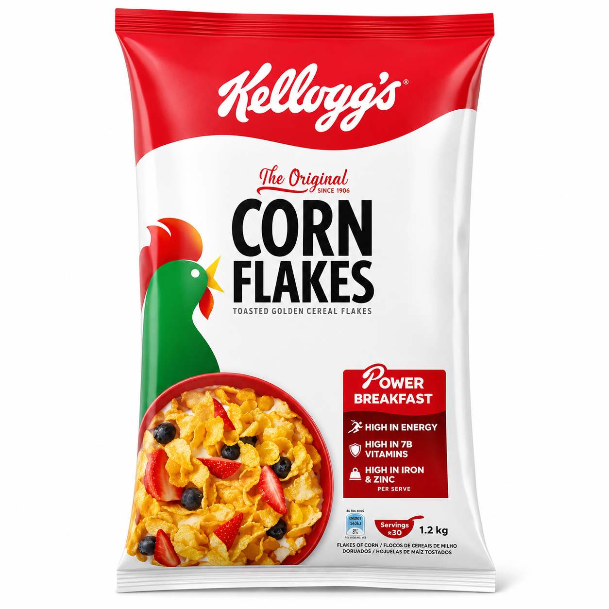 Kellogg's Corn Flakes Toasted Golden Cereal Flakes 1.2kg